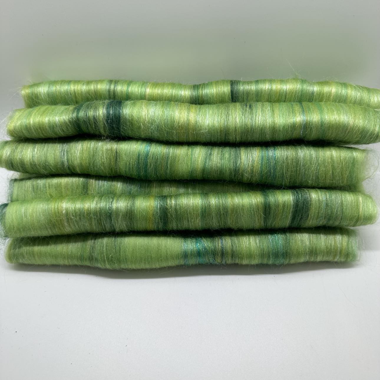 Fiber Art Rolag Bundle ~ Grass Is Greener ~ 4 oz (GRB41)