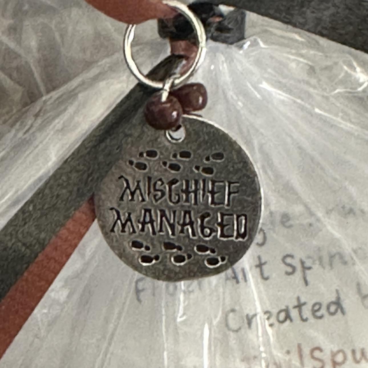 "Mischief Managed" Ultra Spinning Kit with Knitting Bag and a fun handmade stitch marker