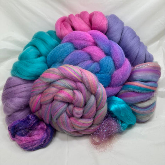 "Girl Glam" Double Braid Spinning Kit, Grab some glam fiber today! Large Kit at 12 1/2 oz! (V3)