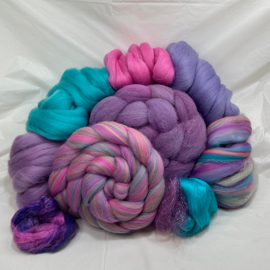 "Girl Glam" Double Braid Spinning Kit, Grab some glam fiber today! Large Kit at 12 1/2 oz! (V1)