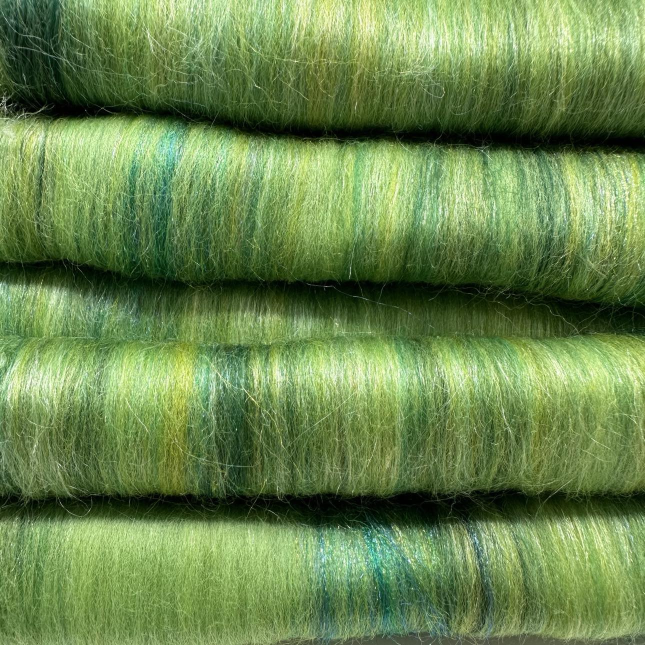 Fiber Art Rolag Bundle ~ Grass Is Greener ~ 4 oz (GRB41)